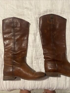 Frye Brown Leather Tall Riding Boots